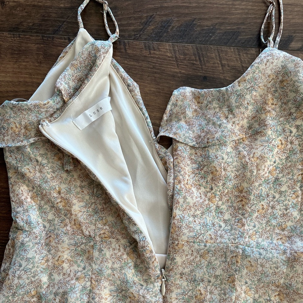 Lush Ivory Floral Mini Dress - Picture 7 of 9